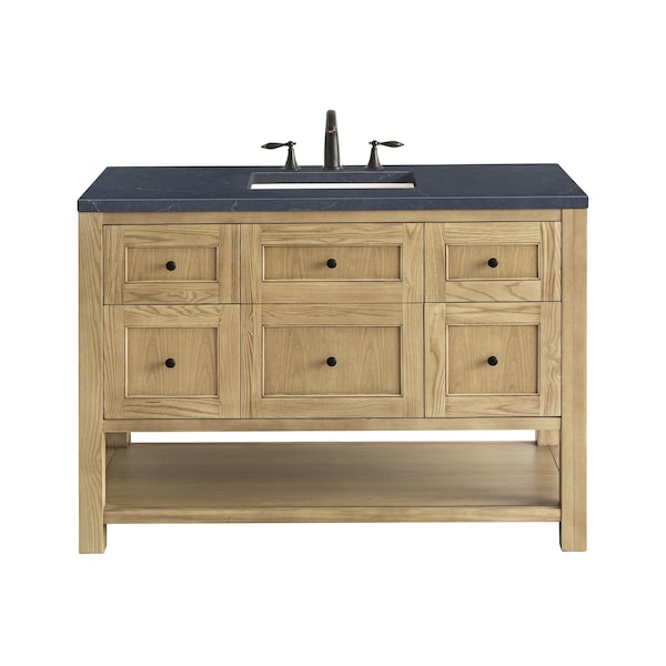 James Martin Vanities Breckenridge 48in Single Vanity, Light Natural Oak w/ 3 CM Charcoal Soapstone Top 330-V48-LNO-3CSP - main